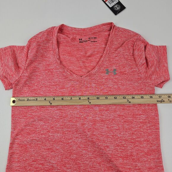 Under Armour UA Tech HeatGear Twist V-Neck Women's XS Short Sleeve Loose Fit New - Picture 9 of 9